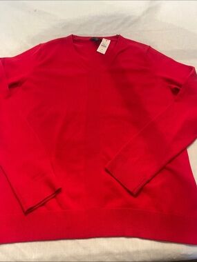 Talbots women’s Bright Red V-Neck Sweater